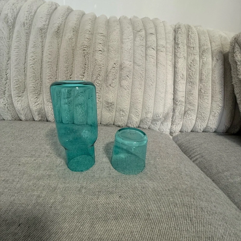 Jonathan Adler Aqua Carafe and Glass Set